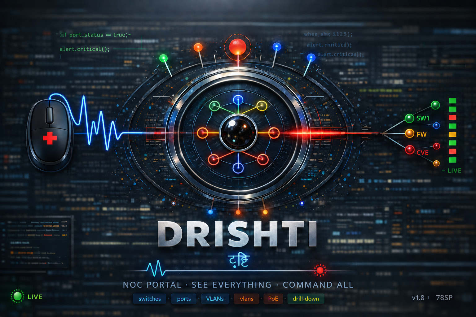 DRISHTI NOC operational command artwork